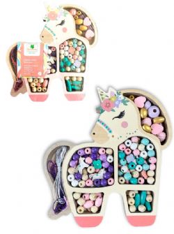 SYCOMORE - COFFRET PERLES EN BOIS LICORNE ASST